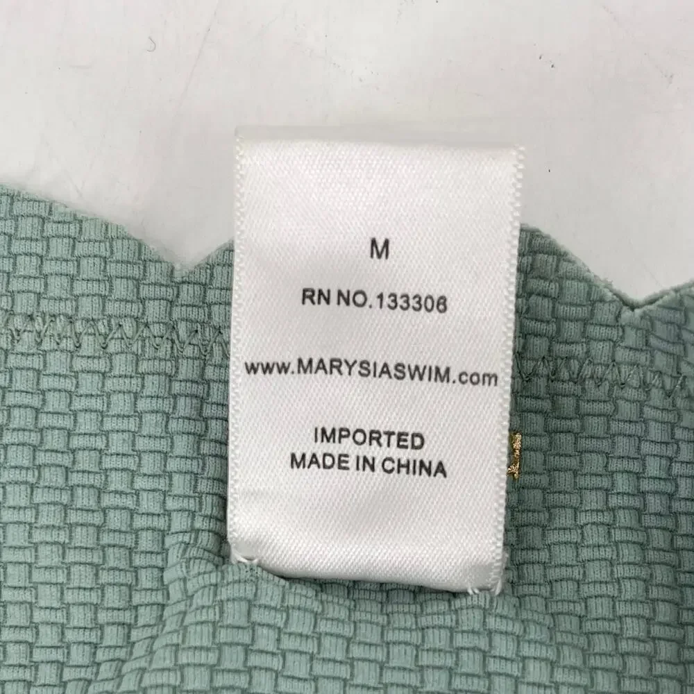 Marysia Swim‎ Women's M Green Antibes Bandeau Bikini Scalloped Strapless NWOT - Picture 9 of 9